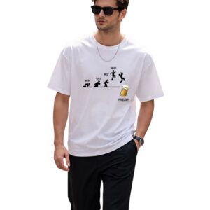 YOURI Unisex Oversized White T-Shirt Combo Pack of 2 | 200 GSM 100% Bio-Washed Cotton | Relaxed Fit | Round Neck | Half Sleeve | Casual Streetwear for Men & Women