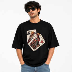 YOURI Oversized Graphic T-Shirt for Men & Women | 200 GSM 100% Cotton | Bio-Washed | Round Neck | Loose Fit | Trendy Streetwear