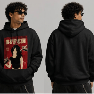 Youri Black Hoodie for Men & Women | Premium 310 GSM Cotton Blend | Full Sleeve | Hooded Sweatshirt | Kangaroo Pocket | Everyday Casual Wear