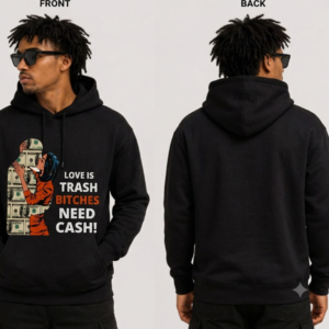 Youri Unisex Black Hoodie | Premium Cotton Blend | Full Sleeve | Regular Fit | Kangaroo Pocket | Adjustable Hood | Casual Winter Sweatshirt