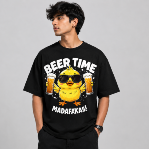 YOURI Unisex Oversized T-Shirt for Men & Women | White & Black  | 200 GSM 100% Cotton | Relaxed Fit | Bio-Washed | Round Neck | Half Sleeve | Premium Oversize Tee