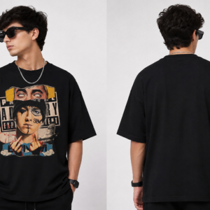 YOURI Oversized T-Shirt for Men & Women | White | 200 GSM Premium Cotton | Relaxed Fit | Bio-Washed | Casual Streetwear Tee