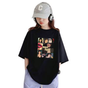 YOURI Oversized T-Shirt for Men & Women | Black | 200 GSM Premium Cotton | Relaxed Fit | Bio-Washed | Half Sleeve | Round Neck | Unisex Streetwear Oversize Tee