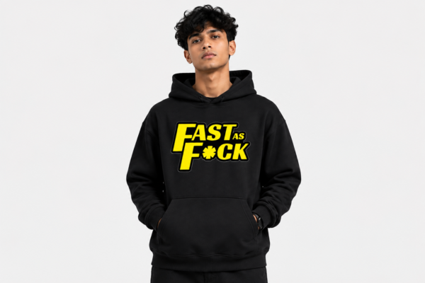 YOURI Premium Oversized Hoodie for Men & Women | 300 GSM Cotton Blend | Kangaroo Pocket | Relaxed Fit | Full Sleeve Pullover Hoodie | White & Black