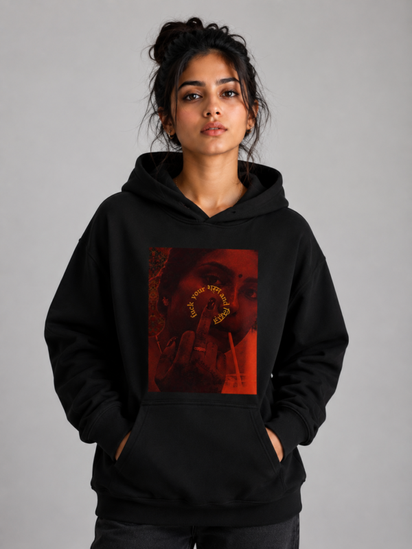 YOURI Oversized Hoodie for Men & Women | Black | 310 GSM Heavyweight Cotton Blend | Kangaroo Pocket | Bio-Washed | Relaxed Fit | Unisex Hooded Sweatshirt
