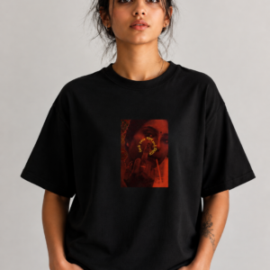 YOURI Oversized T-Shirt for Men & Women | Black | 200 GSM Premium 100% Cotton | Bio-Washed | Drop Shoulder | Relaxed Fit | Unisex Casual Streetwear