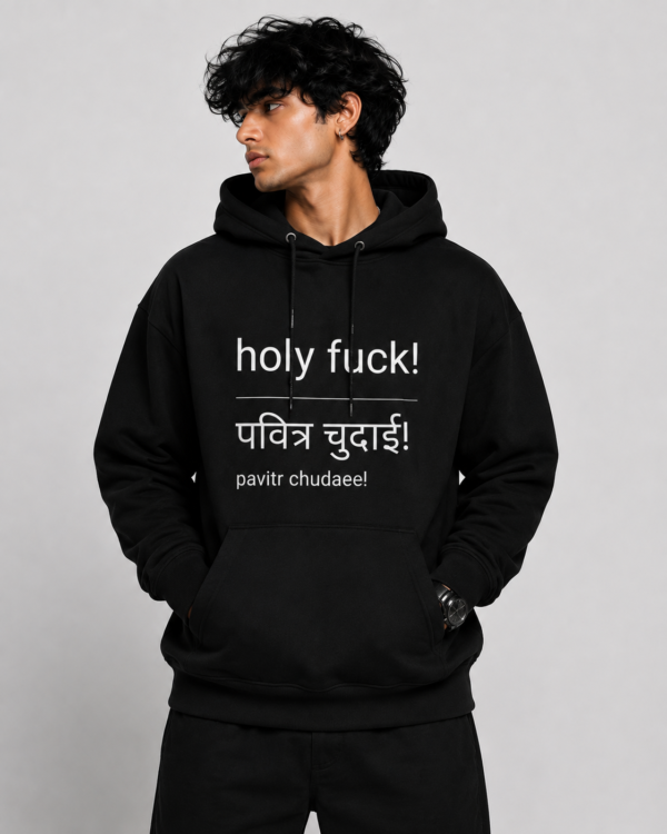 YOURI Premium Unisex Oversized Hoodie | 200 GSM Cotton | Kangaroo Pocket | Pullover Hoodie for Men & Women | Relaxed Fit | Full Sleeve | Casual Streetwear | White & Black
