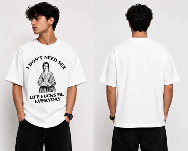 YOURI Premium Oversized T-Shirt for Men & Women | 200 GSM Cotton | Relaxed Fit | Round Neck | Half Sleeve | White & Black