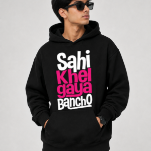 YOURI Premium Oversized Hoodie for Men & Women | 300 GSM Cotton Blend | Kangaroo Pocket | Unisex Relaxed Fit | Pullover Hoodie | White & Black