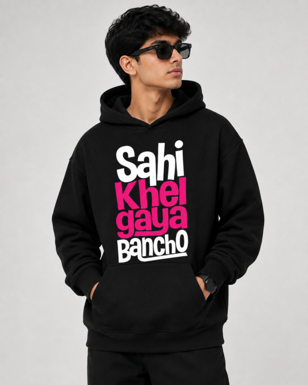 YOURI Premium Oversized Hoodie for Men & Women | 300 GSM Cotton Blend | Kangaroo Pocket | Unisex Relaxed Fit | Pullover Hoodie | White & Black
