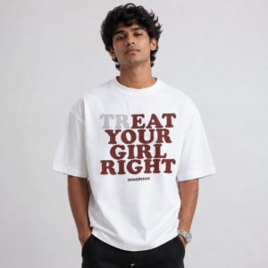 YOURI Premium Oversized T-Shirt for Men | 200 GSM Cotton | White & Black | Relaxed Fit | Half Sleeve Round Neck